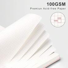 Graph Paper Notebook - Spiral Notebook Hardcover Leather Journal 140 Pages, A5 Grid Paper Notebook 5.7\ X 8.3\, 100 Gsm Thick Paper, For Schoolsss Writing Graphing Engineering, Rose Gold - A5-graphA5Graph - View 4