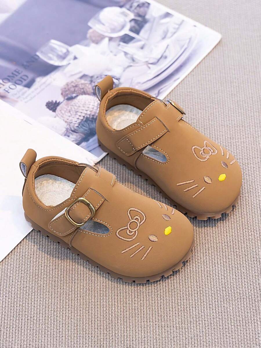 1 Pair Unisex Kids Leather Cute Loafers, Breathable Soft Sole Anti-Slip Versatile Infant Toddler Walking Shoes, Simple Fashion Flat Slip-On Casual Shoes For Spring, Summer, Autumn