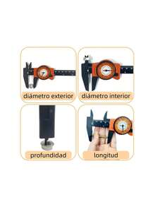 Vernier Precisión Milímetros, Calibradores de Plástico, 6 Inches y 150mm Sliding Caliper, Dial Caliper Vernier, Deslizante de Doble Escala, Herramienta de Medición,38913207 - Tipo de Enchufe A Japonés (100V) - Ver 2