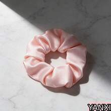 1/6/12/24pcs/Set Ladies' Pink Satin Bow Scrunchies, Simple And Elegant Casual,Pink Accessories Valentine's Day Valentines Hair Ties Ponytail Holders Hair Elastics Hair Rope, Hair Bobbles ,Hair Rubber Bands Elastic Band - Pink - View 9