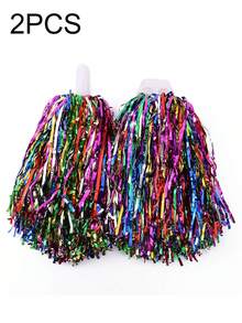 2个啦啦队彩球，颜色鲜艳，加厚加密，带环，更耐用，适用于啦啦队比赛、啦啦队派对、啦啦队表演赛及其他场合。