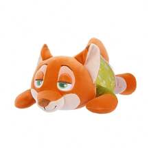 Miniso 疯狂动物城系列尼克躺卧姿势16号毛绒玩偶，柔软短毛绒材质，疯狂动物城狐狸造型，树叶图案服装装饰，适合家居摆件/靠垫/桌面摆件，可爱中等尺寸毛绒玩偶（1个） - 彩色 - 查看 7