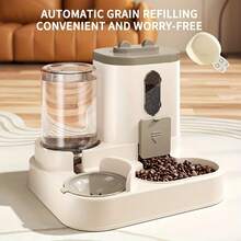 Automatic Pet Feeder With Water Dispenser Large Capacity Auto Grain Refilling Dual Bowl Leak-Proof Feeder For Cats Dogs - 2L - View 3