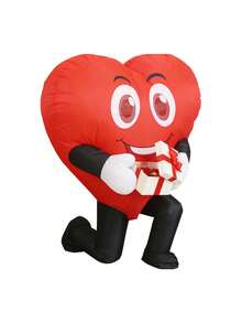 1 Set Adult Inflatable Heart Shaped Costume, Full Body Jumpsuit Fancy Dress, Inflatable Party Toy Mascot Costume, Suitable For Role Play Party, Valentine's Day Confession, Halloween, School Opening Ceremony, Extracurricular Activities, Festivals, Proposal - Red - View 7