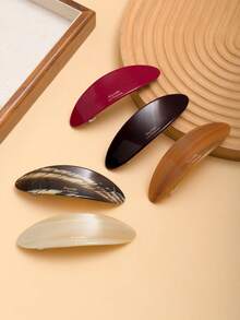 2个/1个椭圆形发夹，时尚百搭，适合休闲、外出、派对、约会等场合，女士配饰，礼品 - 彩色 - 查看 4