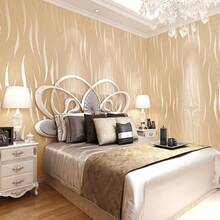 1 Roll 3D Embossed Wavy Striped Wallpaper, 3D Wavy Striped Embossed Wallpaper, Fabric Material, Modern Geometric Pattern, Grayish Brown With Silver Glitter, Straight Line Matching Shape And Stripes, Suitable For Living Room, Bedroom, Kitchen