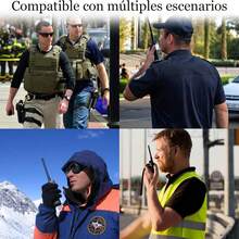 Paquete de 10 Walkie Talkie Auricular con Micrófono, 2-Pin Conducto Acústico Auricular, Auriculares de Tubo Acústico, Accesorios Walkie Talkie Compatible con BaoFeng, Linton, Kenwood, ect. - Negro - Ver 4