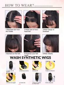 Clip In Bangs - 1pc 10Inch Blend Human Hair Bangs,Wispy Bangs Clip In Hair Extensions, Brown Black Blonde Air Bangs Fringe With Temples Hairpieces For Women Curved Bangs For Daily Wear - Multicolor - View 11