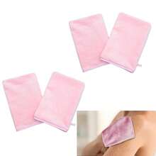 沐浴去角质手套，带挂环的身体去角质手套，用于沐浴、面部水疗、洗手、深层清洁去除死皮的磨砂去角质手套，男女通用