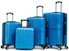 R.Leone Valigia da 1 Fino a Set 4 Trolley Rigido grande, medio, bagaglio a mano 55x40x23 cm Wizz, ITA Airways e bagaglio 45x36x20 cm in ABS 8005 - Blu - Visualizzare 15