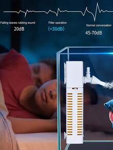 1个潜水式鱼缸三合一气泵，带循环泵、静音USB供电水族箱增氧器和过滤器，适用于所有鱼缸 - 彩色 - 查看 6