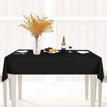 Sancua 1OO% Waterproof Rectangle PVC Tablecloth - 54 X 108 Inch - Oil Proof Spill Proof Vinyl Table Cloth, Wipe Clean Table Cover For Dining Tables, Buffet Parties And Camping, Black - Black54inchx108inchRectangular - View 7