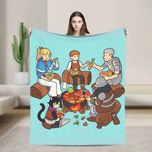 Dungeon Meshi Anime Marcille Laios  Blanket Quality Warm Soft  Throw Blanket Autumn S Outdoor Funny Bedspread(19).Jpg - White - View 1