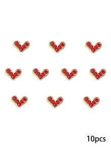 240个/盒美甲饰品,镂空蝴蝶结心形唇膏,镶钻金银美甲饰品,奢华Y2K金属美甲用品,情人节特惠,白色和红色水钻美甲宝石,适用于多功能DIY美甲配件。 - 彩色 - 查看 23