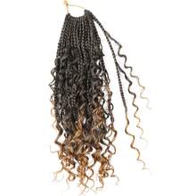 Belle Show 3Packs Goddess Box Braids Crochet Hair 14Inch Boho Box Braid Crochet Hair With Curly Ends Synthetic Braiding Hair Extensions For Women - Multicolor - View 16