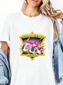 Monster Truck Mama Monster Truck Are My Jam Truck Lovers T-Shirt (1 - White 2 - View 1