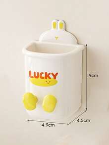 1pc Toothbrush & Rinse Cup Holder, Wall Mounted Bathroom Organizer, No Drilling Required - Multicolor - View 6