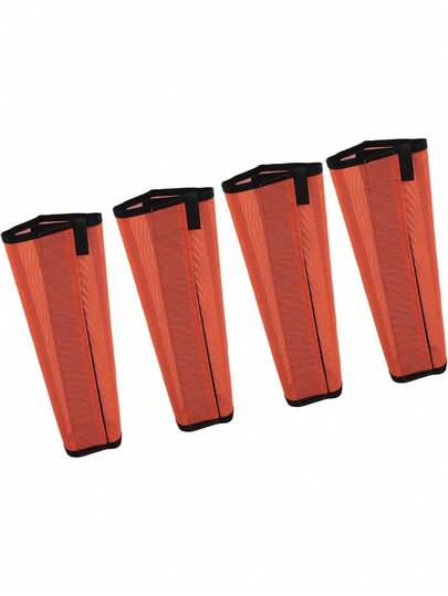 Pssopp 4 Botas Antimoscas para Caballos, Cómodas Botas para Caballos, Protector de Patas Traseras Delanteras, Accesorios Ecuestres para Deportes de Equitación (Naranja),38912775