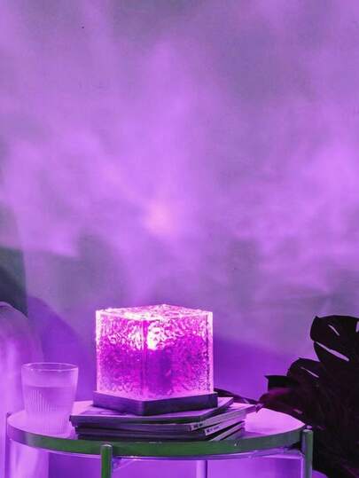 1pc LED Northern Lights Wave Ripple Crystal Projection Lamp - USB Mood Light, Touch/Remote Control, 16 Colors, Suitable For Office, Bar Or Home Decor, USB Powered Desk Lamp, Perfect Romantic Gift For Christmas, Birthday, Valentine's Day