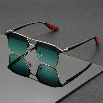 Gafas con doble puente de estilo empresarial unisex, ligeras y duraderas, adecuadas para el uso diario y el uso casual