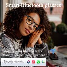 VUB 2026 Wireless Smart Glasses, Auto-Dimming Lenses, Touch Operation, Built-In Microphone, HD Audio, Wireless Connection, Rechargeable Battery, Suitable For Office, Outdoor, Sports, Driving, Music Playback, Hands-Free Calling - Ideal Holiday Gift! - 黑色 - 查看 5