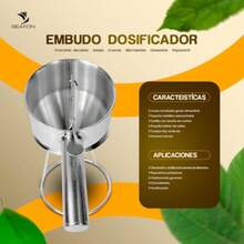 CYPNDispensador de Masa para Hotcakes y Panqueques 600 ml Embudo de Acero Inoxidable con Soporte Antigoteo Ideal para Repostería Cupcakes Waffles y CrepasFashion - 219813495 - Ver 4