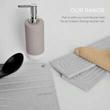 Stone Dish Drying Mat Super Absorbent, Quick Dry Diatomite Mats For Kitchen Counter Made Of Natural Diatomaceous Earth Absorbing Water Instantly Design  Colour Slate - TideSlate395x295cm - View 6