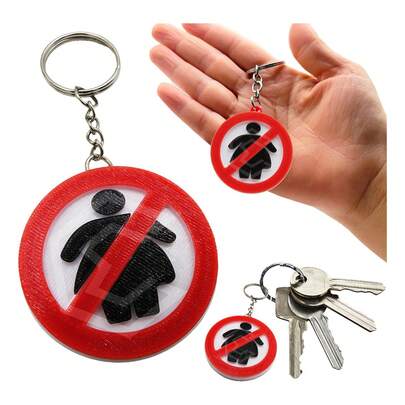 TendenciaLlavero Colgante No Subo Gordas Prohibido Broma Impresión 3dCalidad premium