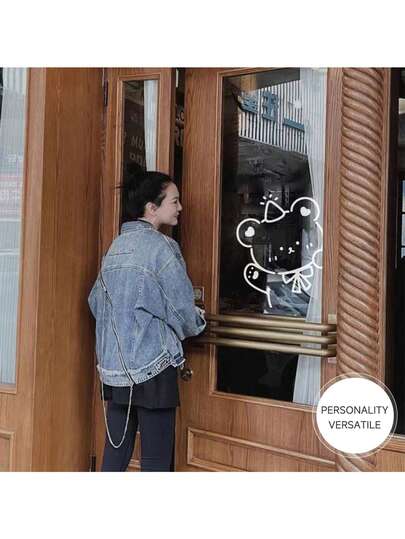 מדבקות זכוכית סטטיות מקסימות בנושא דוב מצויר נורדי, ללא דבק, ללא שאריות, עיצוב למטבח, דלת הזזה, חנות חיות, אופנה לילדים, חלון חנות, נגד התנגשות