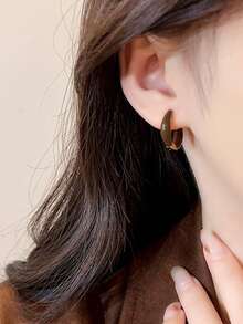 1 Pair Elegant Casual Minimalist Geometric Design Ombre Dangle Earrings, Suitable For Women's Daily, Commute, Holiday, Party Wear - Brown - View 7