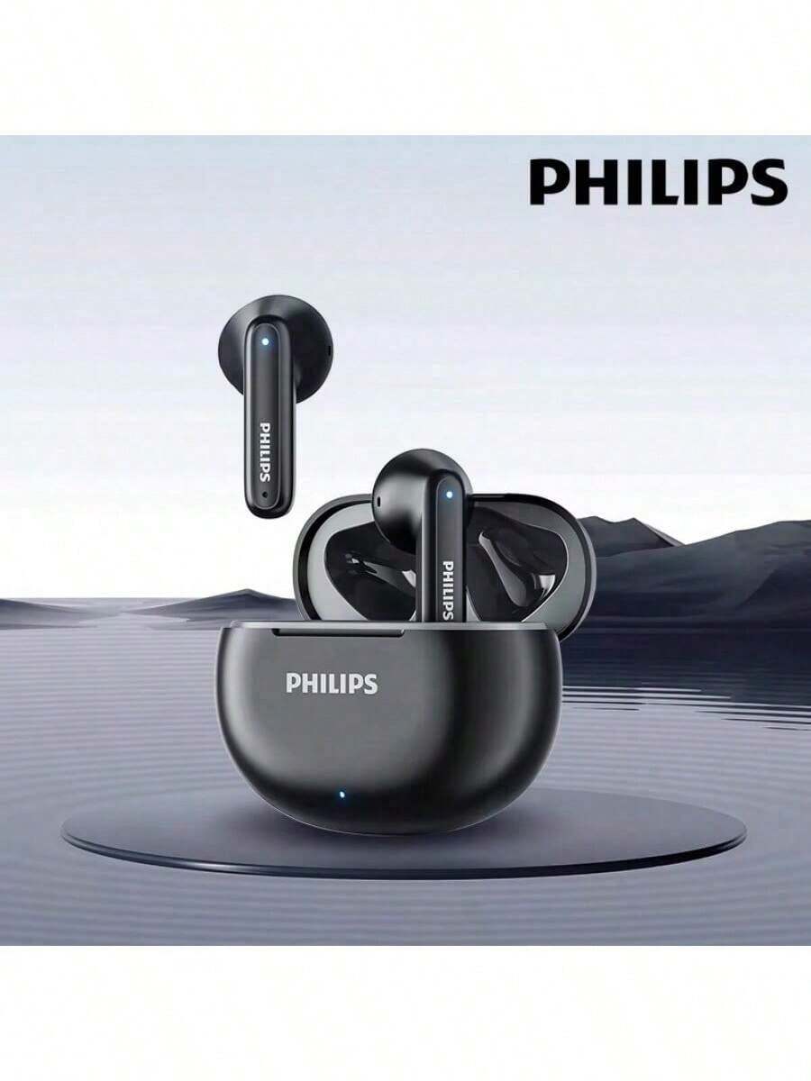Original Philips TAT1199 Wireless Bluetooth V5.4 Stereo Headset Ultra-Low Latency Gaming Headset Waterproof Sport Earphones New - 黑色 - 查看 1