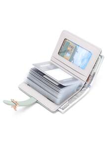 RFID Green Premium Anti-Magnetic Anti-Theft Card Holder Wallet, 20 Card Slots, ID Card Case, Bank Card Holder, Health Insurance Card Organizer, Can Hold Cash, Great Gift For Parents, Girlfriends, Classmates, Multi-Function Card Pouch, High-Quality PU Leather With Metal Pendant - Green - View 6