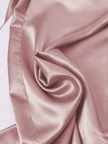 1 pieza Pantalones con cintura de cordón de tela tejida de unicolor, adecuados para vacaciones, regreso a la escuela, fiestas, aeropuerto, escenario y conciertos, otoño/invierno con acabado - Rosa Pálido - Ver 6