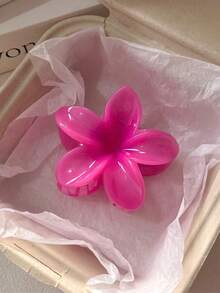 2个/1个女士白色和黄色渐变花朵大号7.3厘米/2.87英寸轻质塑料发夹，时尚百搭高端优雅简约纯色发爪，适合日常、休闲、派对、通勤、海滩、沐浴、化妆、搭配服装，女士发爪夹优雅发饰 - 彩色 - 查看 3