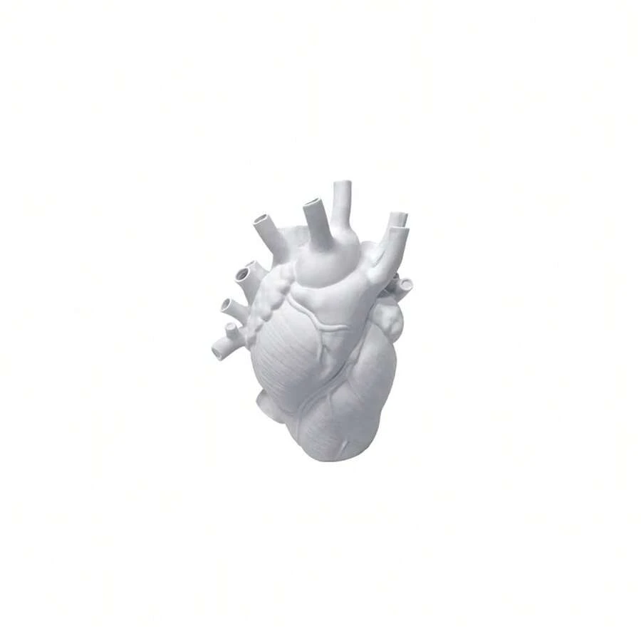 Gothic Decor Resin Flower Vase Resin Anatomical Heart Vase Human Heart Shaped Vase Statue Decor,For Desktop Decorations Craft Home Decor Creative Gifts,White - White - 查看 1