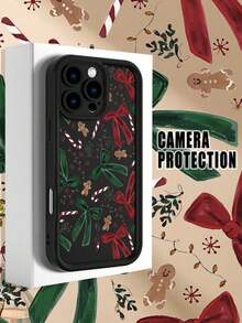 Funda de teléfono minimalista y gruesa a prueba de caídas con diseño navideño de gato, regalos y adornos, resistente al agua y arañazos, estilo festivo elegante para mujer, compatible con Apple 17/16/15/14/13/12/11/Pro/ProMax,compatible con Galaxy A34/A35/A54/A55,Galaxy S20/S21/S22/S23/S24/S25 Ultra/Plus,compatible con Moto/Galaxy/Redmi/Honor/OPPO Soft - Negro - Ver 2
