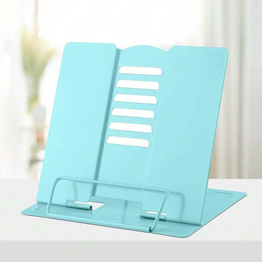 Metal Desk Book Holder, Hands Free Adjustable Cookbook & Document Holder, Ideal For Music Books, Textbooks, Recipes, Tablets & IPads (Light Lake Green) - 淺湖綠 - 查看 1