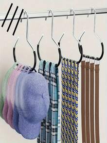 1pc New Hat Rack, Magic Hat Storage, 1 Hook Can Hang 8 Top Hats, Dorm Wardrobe Hanging Baseball Cap Strap, Multifunctional Hanging Hat Display Rack For Home, Hookless, Suitable For Hats, Scarves, Shawls And Accessories Storage, With Non-Slip Coated Metal Hook - Multicolor - View 7