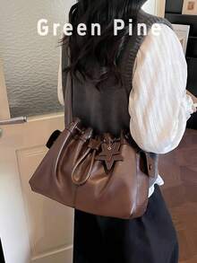 Spring New Stylish Large Capacity Women Handbag, Lightweight Luxury Niche Shoulder Bag, Tote Bag For Commuting - Coffee - View 1