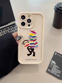 Paul Frank Officially Licensed Bamboo Beige Phone Case, Full Body Protective Case With Monkey Design, Shock-Proof Camera Protection, Suitable For IPhone 13/14/15/16 Pro Max - Multicolor - View 1