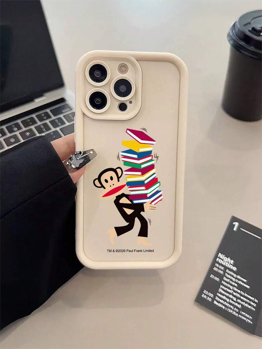 Paul Frank Officially Licensed Bamboo Beige Phone Case, Full Body Protective Case With Monkey Design, Shock-Proof Camera Protection, Suitable For IPhone 13/14/15/16 Pro Max - Multicolor - View 1