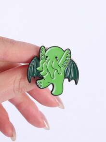 1pc Monster Enamel Brooch Cartoon Collar Needle Backpack Brooch Badge Green Brooch Clothing Jewelry Friends Gift - Multicolor - View 4