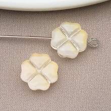 30/50pcs 10mm Clear Faceted Acrylic Four-Leaf Clover Beads With Holes For DIY Bracelet & Phone Strap Making, Lucky Charm Accessories.