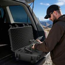 Hard Rifle Case, Lockable Rifle Case With Pre-Cut Foams, 40 In Gun Storage With Wheels, IP67 Waterproof & Dustproof Movable Large Pistol Storage For Rifles, Shotguns, Airsoft Guns, Black - 40*12.7*5.4inch black - 查看 9