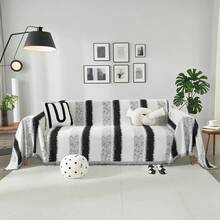 Boho Couch Cover Washable, Chenille Sofa Covers Pet Friendly, Non Slip Geometric Couch Covers 3 Cushion, Furniture Protector Sofa Slipcovers With Tassel Sectional Sofa(71 X 102/ 71 X 150, Khaki, Black, Gray))