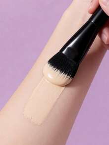1支高品质柔软刷毛粉底刷，打造无瑕自然妆效，多功能便携化妆刷，日常美妆工具 - 黑色 - 查看 7