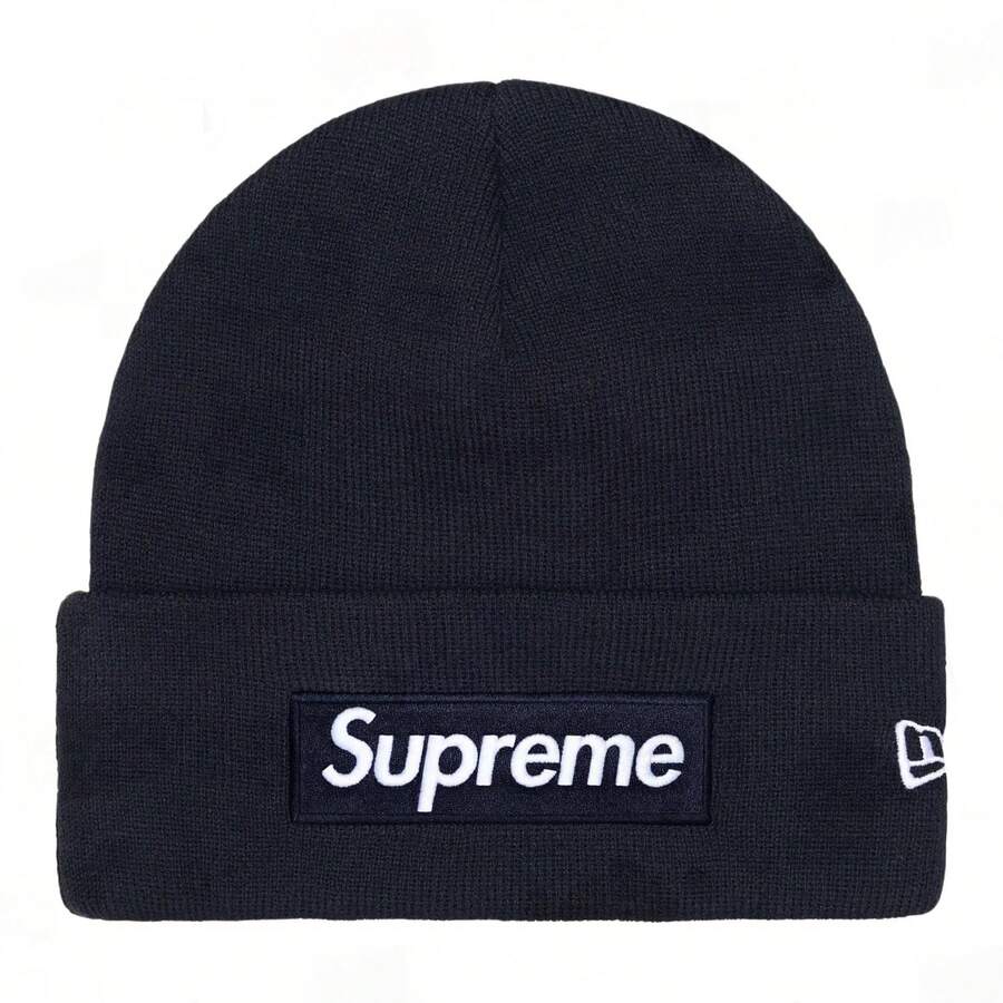 Supreme Box Logo Beanie (BOGO) | Authentic Unisex Knitted Acrylic Headwear | Essential Streetwear Cold Weather Accessory - 藏蓝色 - 查看 1