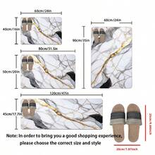 1 buc. Covoraș de podea anti-oboseală cu model gri de marmură, suprafață moale și pluș, decor pentru casă, decor pentru baie, decor pentru bucătărie, preș, confortabil pentru picioare - Gri - Vizualizare 3