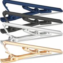 1pc/4pcs Set Men's Minimalist Tie Clips, Black, Gold, Blue, Silver Tie Clips Set, Suitable For Regular Neckties - Tie Clip - View 4
