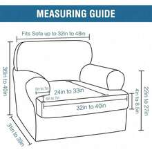 Trugenix-Sofa Cover 2 Piece T Cushion Armchair Slipcovers Velvet Couch Cover Furniture Protector Stretch T Cushion Sofa Covers For 1 Cushion Couch With 1 Individual T Cushion Covers, Deep Teal-GP - Rust - 查看 2
